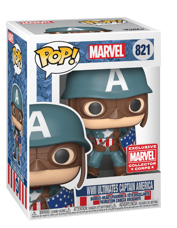 Funko POP! WWII Ultimates Captain America *Marvel Collector Corps Exclusive*